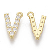 Brass Micro Pave Cubic Zirconia Charms KK-T060-05-V-G-NF-2