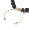 Adjustable Natural Lava Rock Braided Bead Bracelets BJEW-JB10563-5