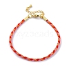 Polyester Cord Braided Bracelet Makings MAK-Z003-01G-33-1