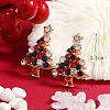 Christmas Tree Alloy Rhinestone Stud Earrings WG792CD-01-2