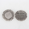 Tibetan Style Alloy Brooch Cabochon Settings PALLOY-N0085-70AS-2