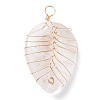 Natural Quartz Crysta Pendants PALLOY-JF01293-01-1