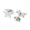 Non-Tarnish Cute Little Animal Theme 304 Stainless Steel Stud Earrings EJEW-B041-03C-P-2