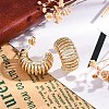 Rack Plating C-shaped Brass Micro Pave Clear Cubic Zirconia Stud Earrings for Women EJEW-C125-25G-3