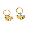 Alloy Enamel Fan Hoop Earrings FS-WGDB6C8-01-2