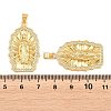 Brass Micro Pave Clear Cubic Zirconia Pendants KK-P353-19G-03-3