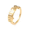 Ion Plating(IP) 304 Stainless Steel Constellation Open Cuff Ring for Women RJEW-C097-01G-10-1