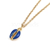 Alloy Enamel Shell Shape Pendant 304 Stainless Steel Cable Chain Necklaces for Women NJEW-JN05421-4
