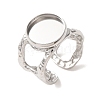 Hammered 304 Stainless Steel Cuff Ring Components SA-CBAC0DF-02C-P-1