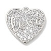 Rack Plating Brass Micro Pave Cubic Zirconia Pendants KK-L224-011P-01-1