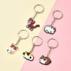 5Pcs 5 Style Cute Cartoon PVC Plastic Cat Pendant Keychain KEYC-YW0001-17-2