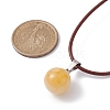 Natural Citrine Round Pendant Necklaces NJEW-JN04478-04-4