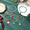5Pcs Christmas Alloy Enamel Charm Bracelets BJEW-JB12409-1