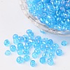 6/0 Transparent Rainbow Colours Round Glass Seed Beads X-SEED-A007-4mm-163B-1
