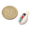 Natural Cowrie Shell Pendants PALLOY-JF02663-3