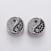 Brass Micro Pave Cubic Zirconia European Beads OPDL-P001-01-1