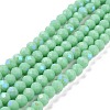 Electroplate Opaque Solid Color Glass Beads Strands EGLA-A044-P8mm-L14-2