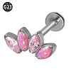 G23 Titanium with Cubic Zirconia Threadless Labrets WGA6216-12-1