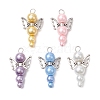 Pearlized Glass Pearl Bead Pendants PALLOY-JF03204-05-1