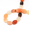 Oval Natural Red Agate Beads Strands G-R306-02-2