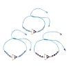 3Pcs Alloy Enamel Links Bracelets BJEW-MZ00284-2