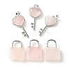 Natural Rose Quartz Pendants G-E580-01P-10-2