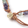 Natural Fluorite Cord Beaded Bracelets BJEW-E351-02B-3