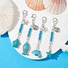 4Pcs Synthetic Turquoise Pendant Decorations HJEW-MZ00048-2