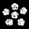 Floral Printed Porcelain Beads X-PORC-Q166-1-2