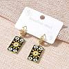 304 Stainless Steel Enamel Hoop Earrings for Women STAS-Z105-01G-02-1