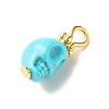 Dyed Synthetic Turquoise Charms PALLOY-JF01452-02-4