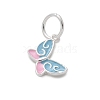 925 Sterling Silver Enamel Butterfly Charms STER-D300-28P-01-2