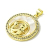 Mother's Day Real 18K Gold Plated Brass Micro Pave Clear Cubic Zirconia Pendants KK-H472-13G-11-2