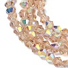 Electroplate Transparent Glass Beads Strands EGLA-K015-18J-3