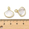 Brass Pave Shell Shell Shape Charms with Jump Ring KK-K365-08D-G-3
