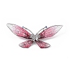 Bling Resin Butterfly Brooch Pin with Crystal Rhinestone JEWB-P016-04P-02-1