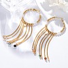 Brass Tassel Hoop Earrings EJEW-R014-12G-1