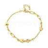 Brass Micro Pave Clear Cubic Zirconia Link Bracelets BJEW-U020-02G-4