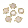 Natural Rose Quartz Links connectors G-E526-34H-2