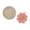 Glass Seed Beaded Flower Pendants PALLOY-MZ01181-03-2