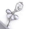 Ballet Dancer Alloy Rhinestone Brooches for Backpack Clothes PW-WG8EE58-02-3