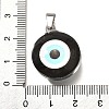 Flat Round 201 Stainless Steel Acrylic Pendants STAS-U036-01P-04-3