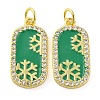 Christmas Series Brass Micro Pave Cubic Zirconia Pendants KK-S401-03G-C-1