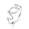 304 Stainless Steel Snake Wrap Open Cuff Ring RJEW-T023-82S-3