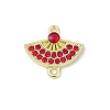 Alloy Rhinestone Fan Connector Charms PALLOY-R151-31G-02-1