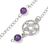 Star Natural & Synthetic Gemstone Pointed Dowsing Pendulums HJEW-Z007-01P-3