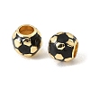 Sports Ball Brass Enamel European Beads KK-CBAF2EC-03G-04-2