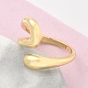 Rack Plating Brass Hollow Teardrop Open Cuff Rings RJEW-D009-01G-3