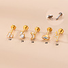 316L Surgical Stainless Steel Clear Cubic Zirconia 17 Gauge Threadless Labrets WG37C7A-02-1