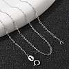 Anti-Tarnish Rhodium Plated 925 Sterling Silver Cable Chains Necklace for Women STER-I021-05P-3